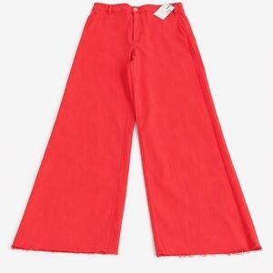 OAT New York Deep Coral High Waist Wide Leg Pants NWT
